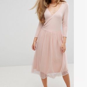 ASOS Vera Moda brand light pink mixed media dress